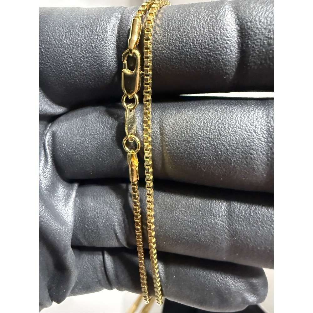 dainty box necklace chain 22 inch 1.75mm 18k gold layered lobster clasp - Picture 7 of 7